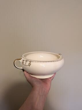 Vintage Salem China Commodore‎ 23K Gold Double Handle Bowl | White Ceramic...